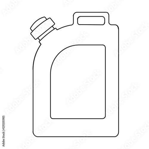 Oil jerrycan icon in outline style isolated on white background. Oil industry symbol stock vector illustration.