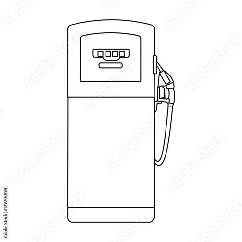 Fuel dispencer icon in outline style isolated on white background. Oil industry symbol stock vector illustration.