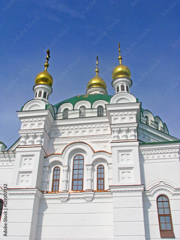 The church against bright blue sky, Kiev, Ukraine