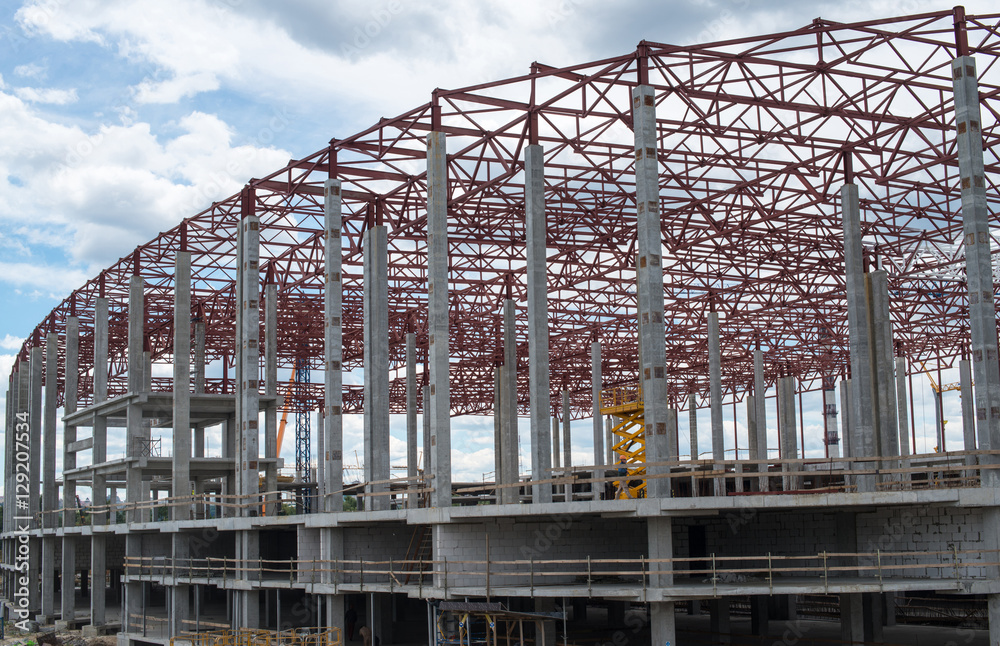 Construction site. Framework of the new building