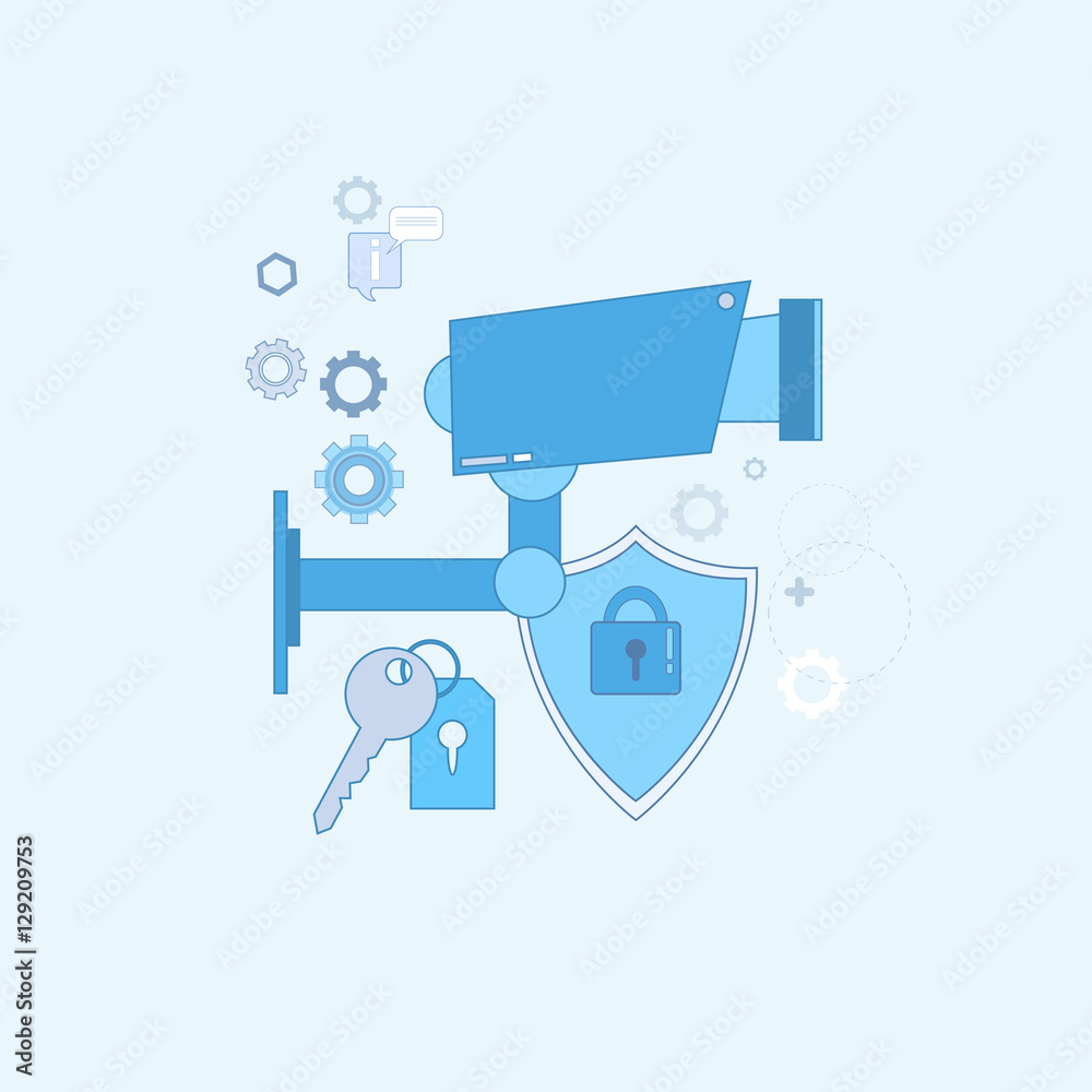 Guard Home Security Protection Insurance Web Banner Vector Illustration