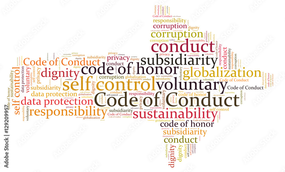 Code of conduct word cloud Stock Illustration Adobe Stock