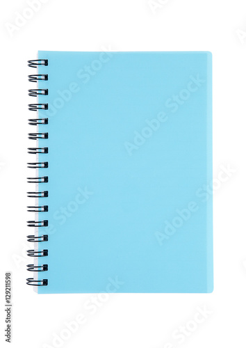 Empty cyan blue note book for office