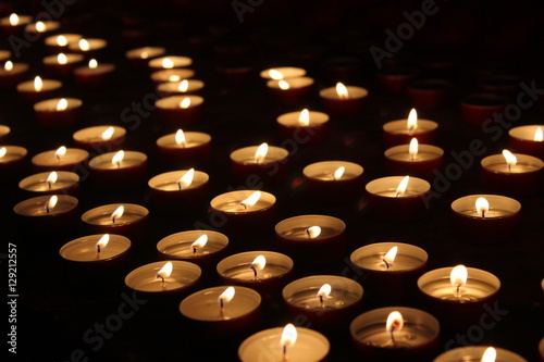 Luminous candles arranged optimally for the expression of emotions