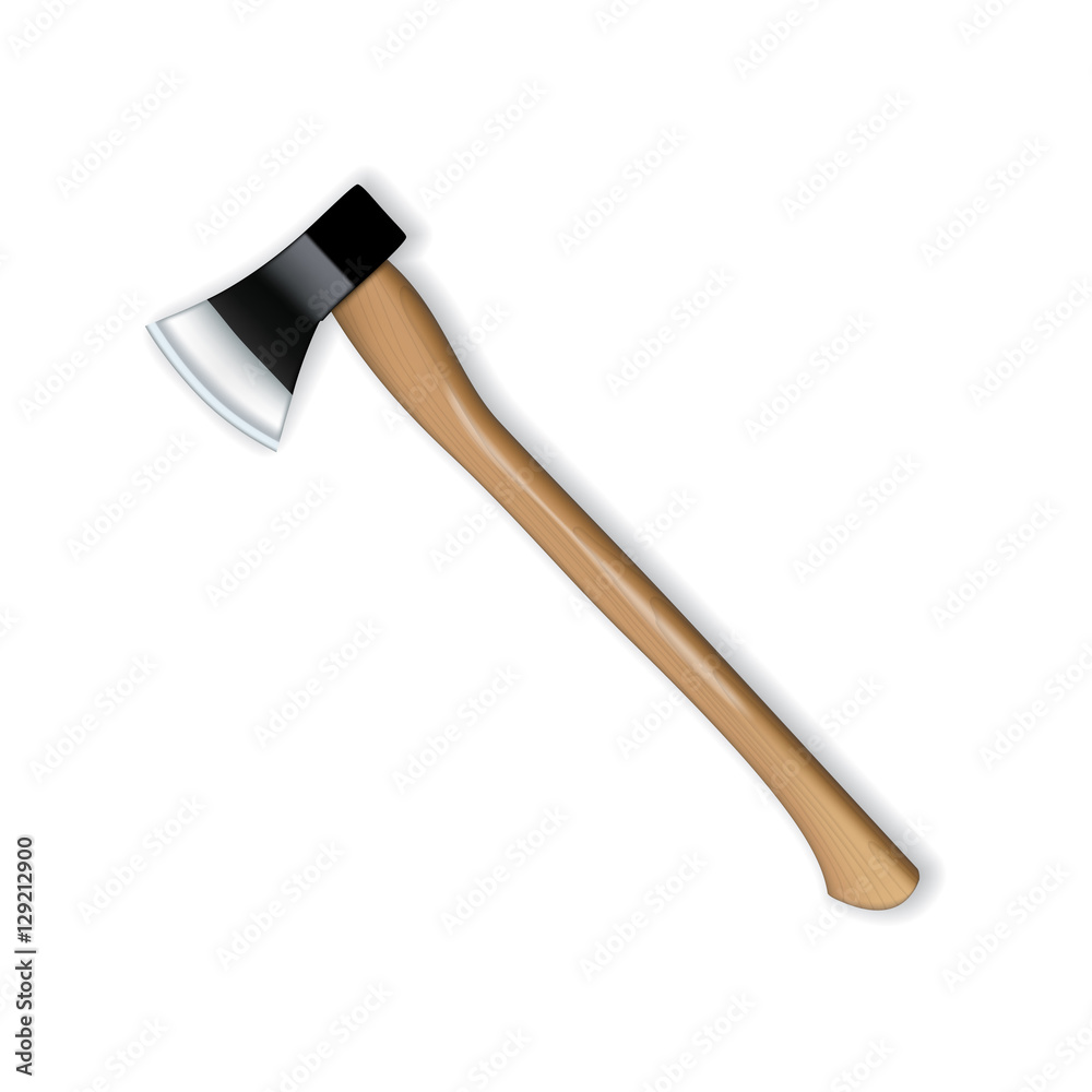 Vector realistic axe isolated on white background. Vector realistic axe isolated on white background.