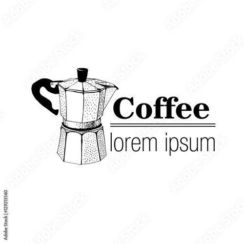 Vintage Style logo with geyser coffee maker.