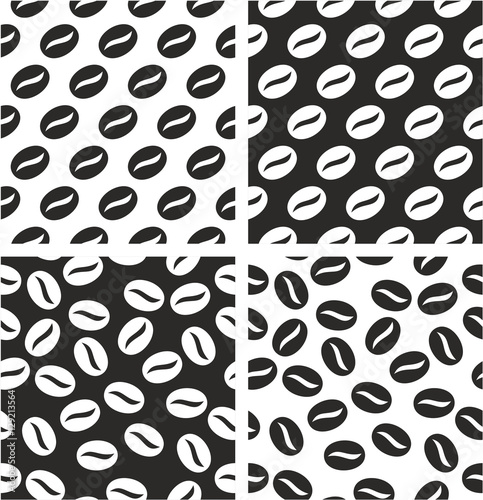 Coffee Bean Aligned & Random Seamless Pattern Set
