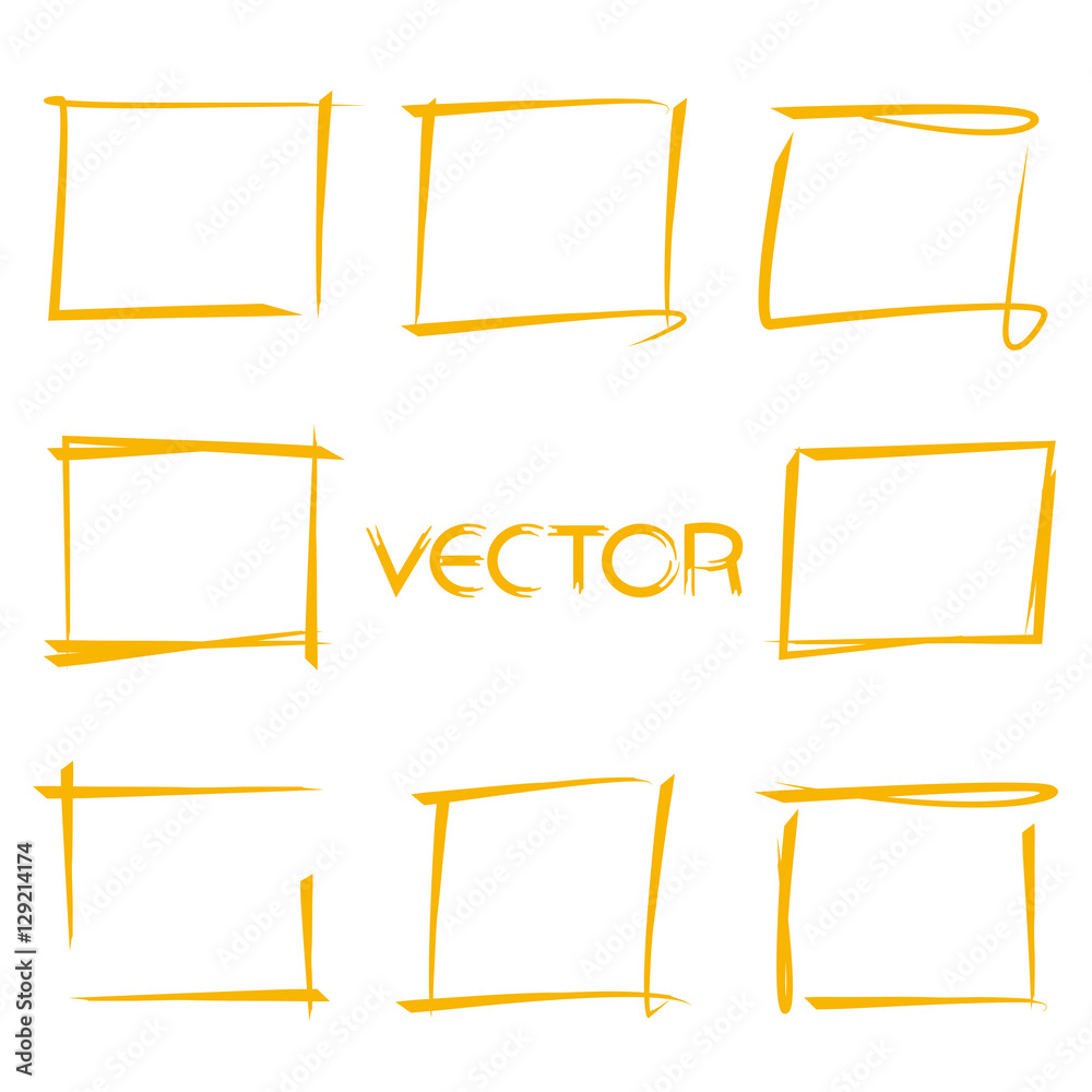 yellow marker frames, borders yellow marker frames, borders