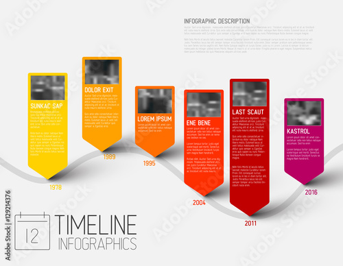 Infographic timeline report template with photos