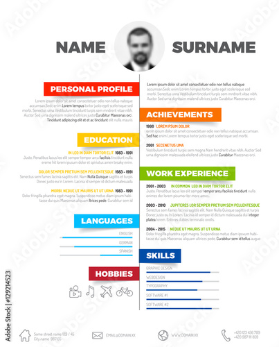Vector minimalist cv / resume template