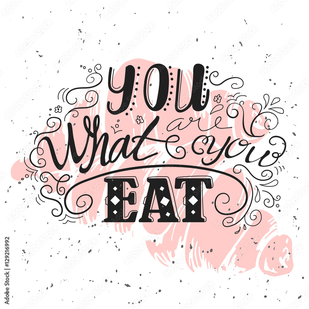 Fototapeta premium Hand drawn lettering poster. Vector quote about sweets. Art illustration, bakery collection.