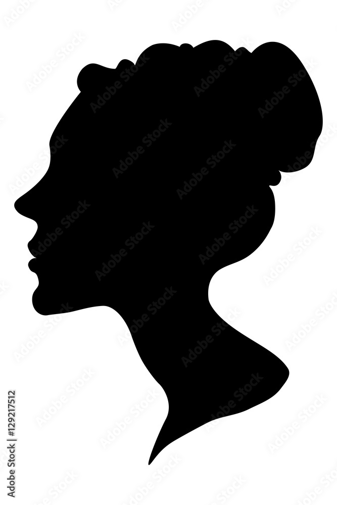 silhouette of a female head