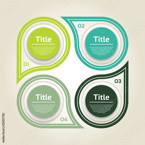 Vector infographic design template. Business concept with 4 options, parts, steps or processes. Can be used for workflow layout, diagram, number options, web design. Data visualization.