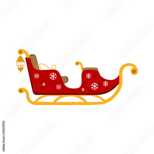 Santa's sleigh flat icon