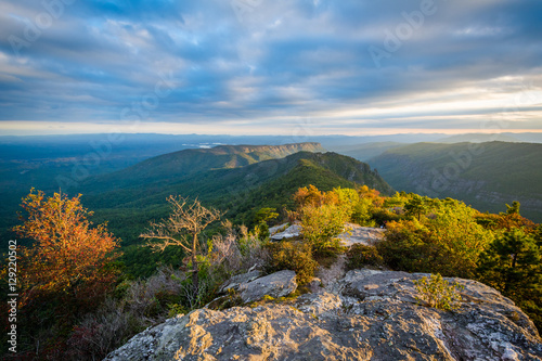 Evening view of the Blue Ridge Mountains from Table Rock, on the