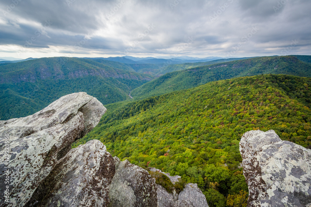 View of the Linville Gorge from Hawksbill Mountain, in Pisgah Na View of the Linville Gorge from Hawksbill Mountain, in Pisgah Na