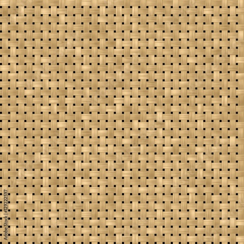 woven rattan wicker weave seamless pattern texture background - light beige color