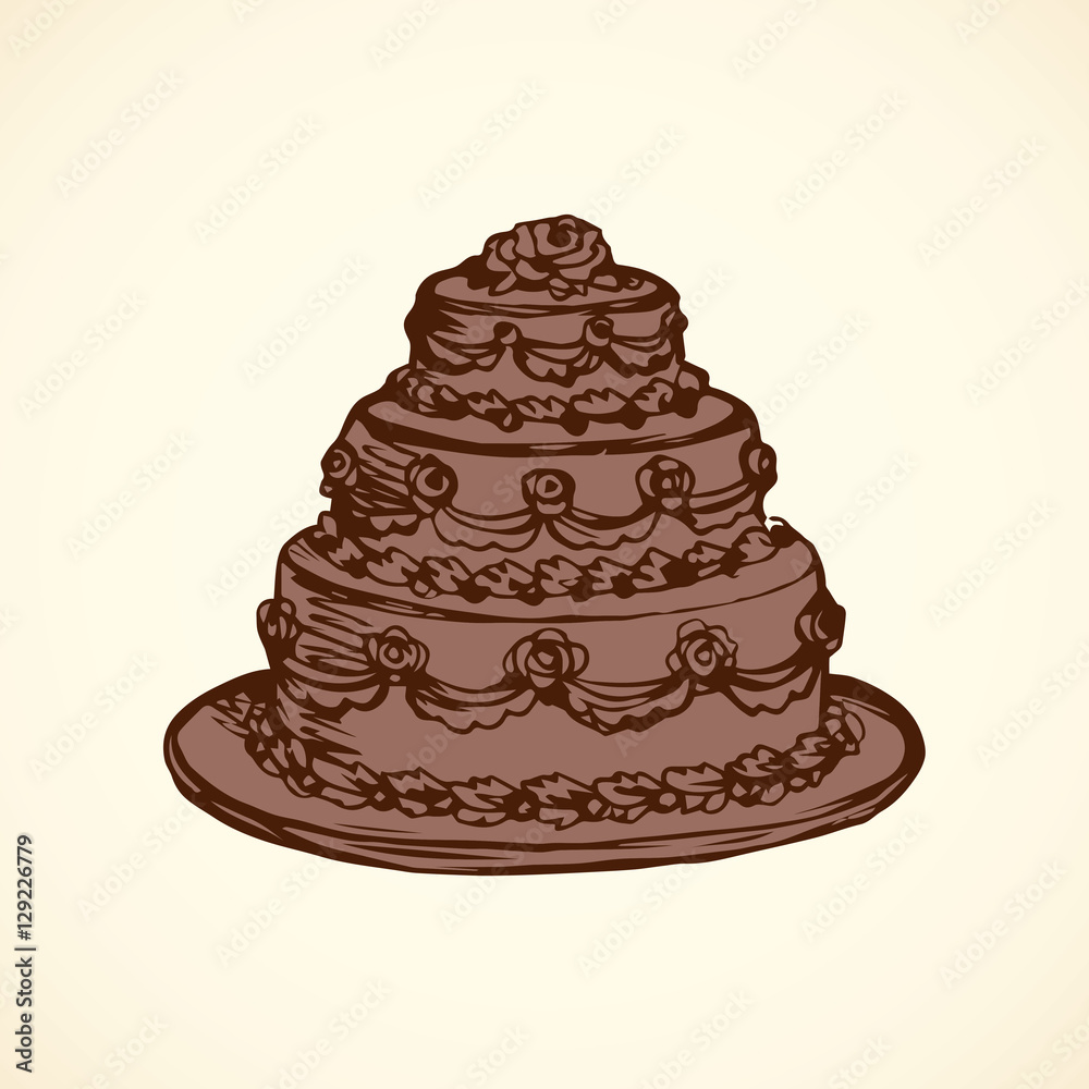 Cake. Vector drawing
