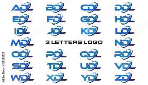 3 letters modern generic swoosh logo ADL, BDL, CDL, DDL, EDL, FDL, GDL, HDL, IDL, JDL, KDL, LDL, MDL, NDL, ODL, PDL, QDL, RDL, SDL,TDL, UDL, VDL, WDL, XDL, YDL, ZDL