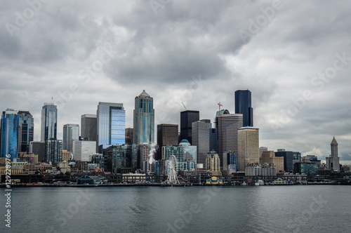 Seattle skyline waterfront from ocean view.