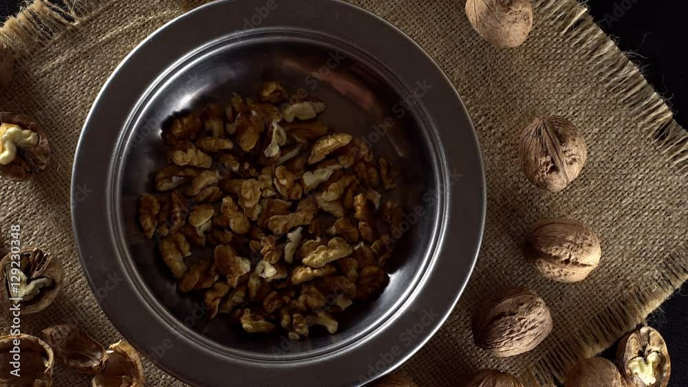 Walnuts in rotation. Walnuts in rotation.