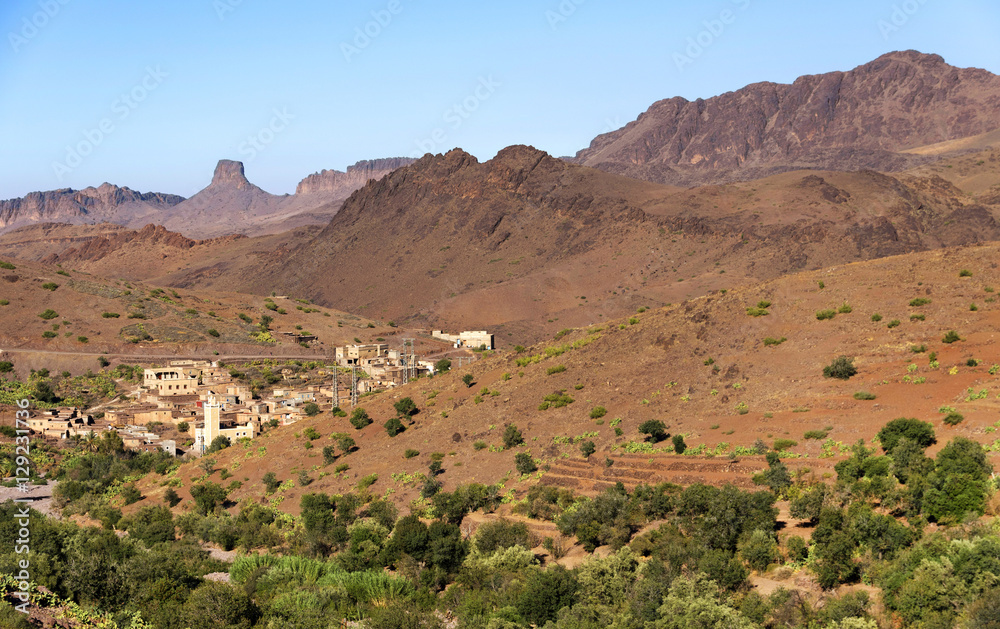 Moroccan village in the Atlas mountains, Morocco, Africa