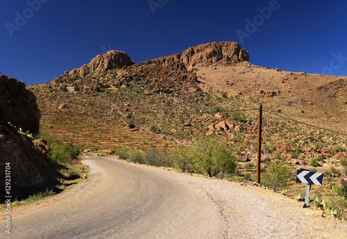 Winding road in in Antiatlas Mountains, Morocco, Africa