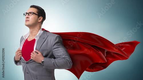 Obraz na plátně Businessman in superhero concept with red cover