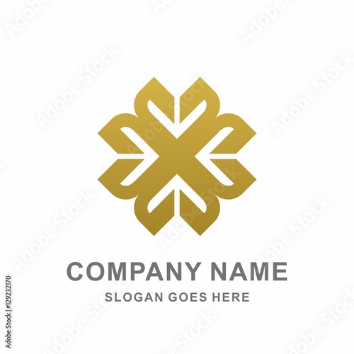 Geometric Letter M Square Flower Morocco Ornament Motif Decoration Business Company Stock Vector Logo Design Template