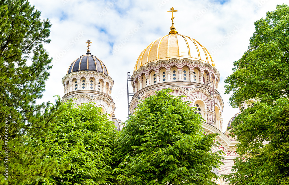 Dome of the Nativity of Christ Orthodox Cathedral, Riga, Latvia
