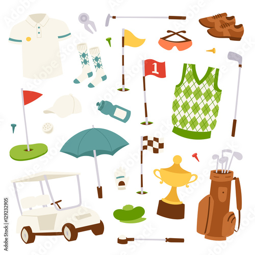 Vector set of golf icons