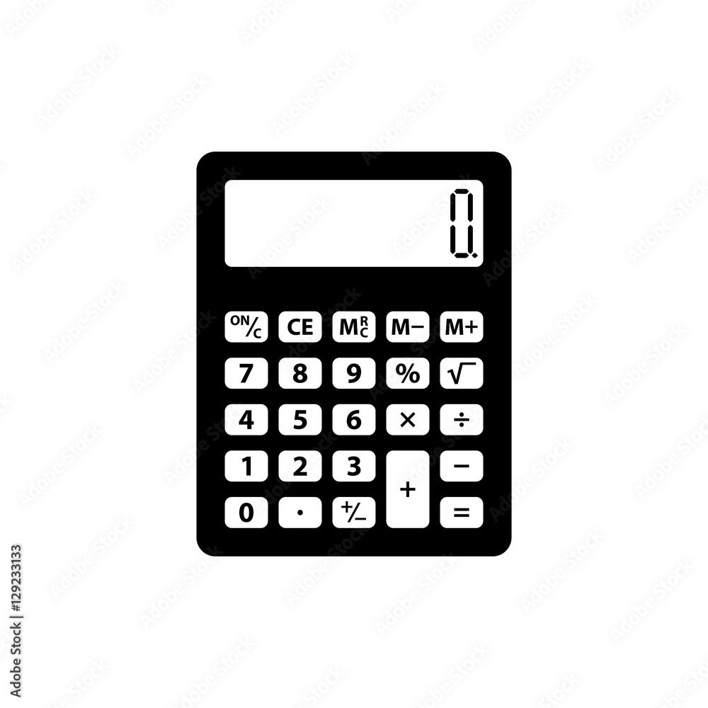 Calculator icon. Black icon isolated on white background. Calculator  silhouette. Simple icon. Web site page and mobile app design vector  element. Stock Vector | Adobe Stock