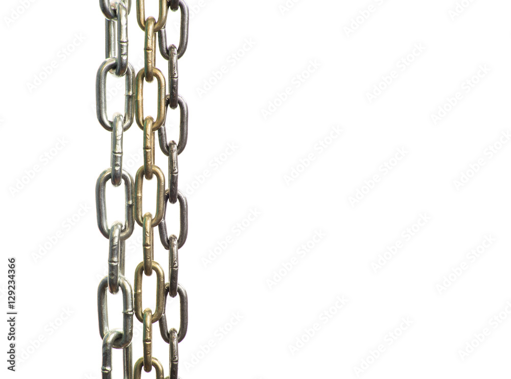 metal chain on white background