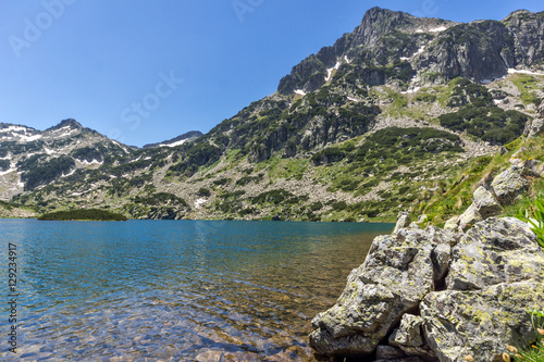 Amazing view of Dzhangal peak and Popovo lake, Pirin Mountain, Bulgaria