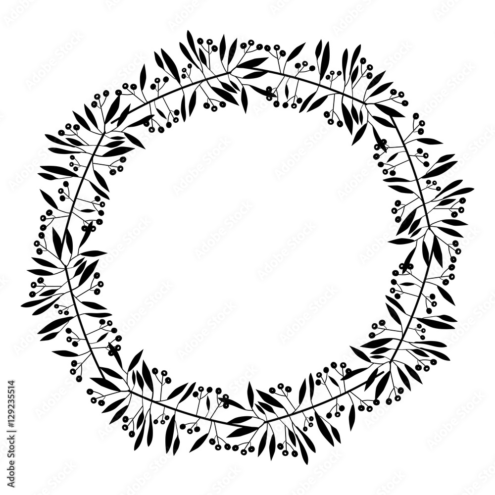 Leaves wreath icon. Plant floral garden decoration and ornament theme. Isolated design. Vector illustration Leaves wreath icon. Plant floral garden decoration and ornament theme. Isolated design. Vector illustration
