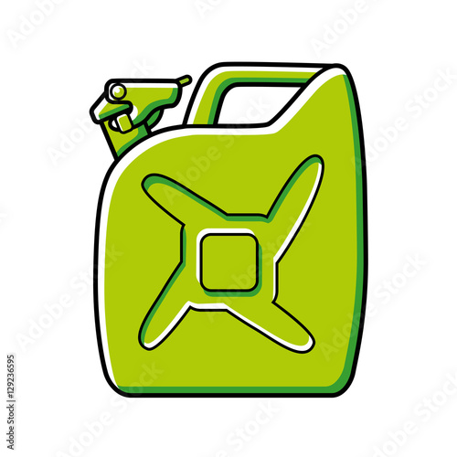 Green jerrycan icon isolated.