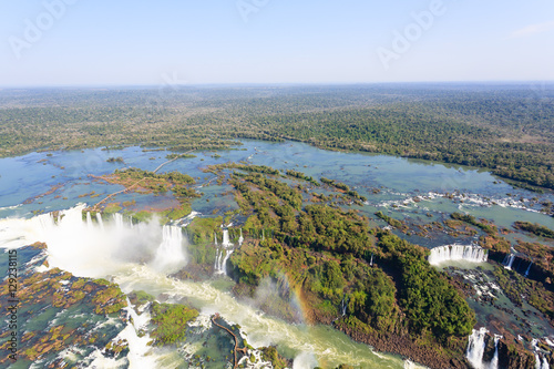 Iguazu falls helicopter view  Argentina