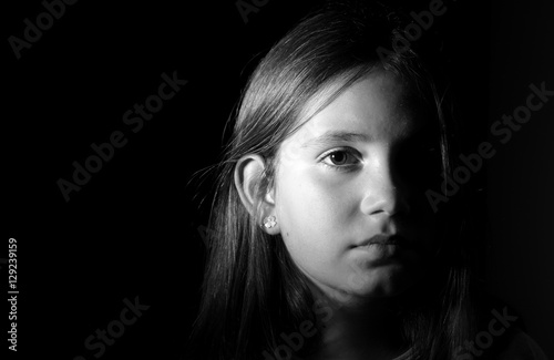 Little girl portrait monochrome