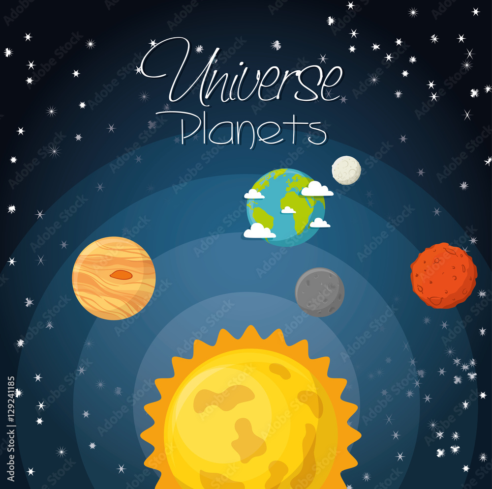 universe planets space concept vector illustration design