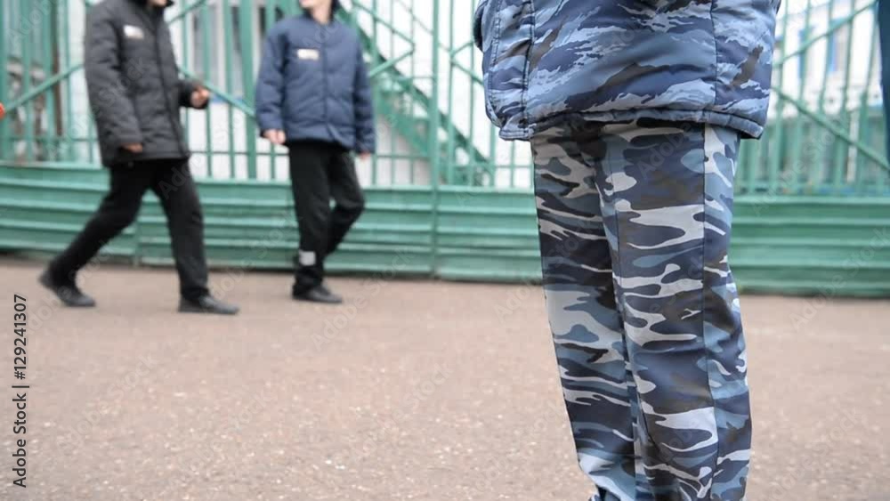 The guard and the prisoners. Inside the prison. Russian correctional system The guard and the prisoners. Inside the prison. Russian correctional system
