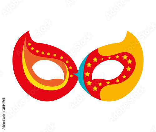mask carnival celebration icon vector illustration design