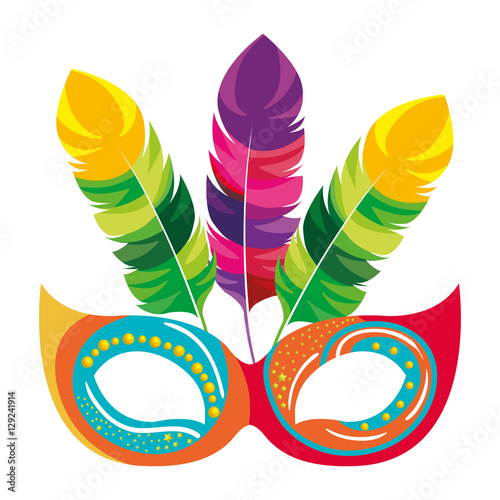mask carnival celebration icon vector illustration design