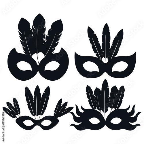 mask carnival celebration icon vector illustration design