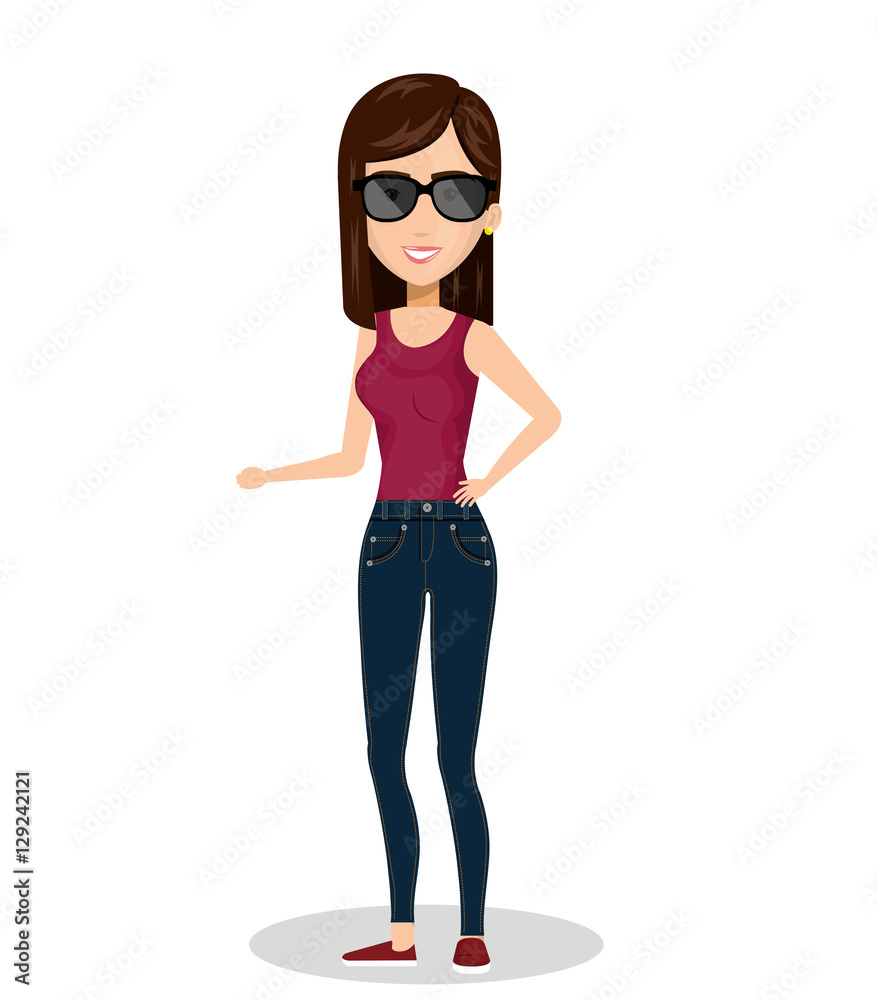 woman female with casual dress vector illustration design