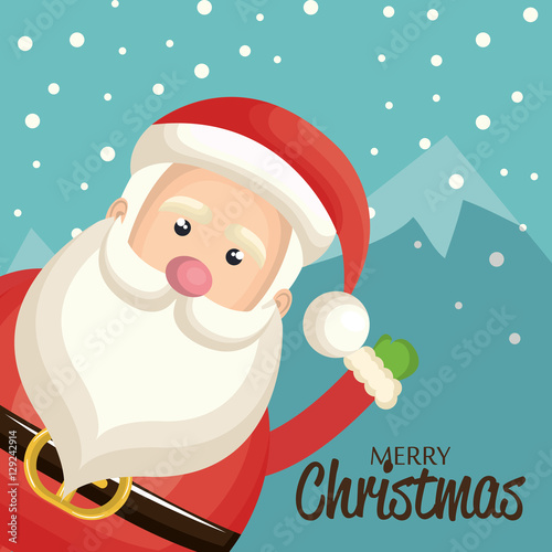 happy merry christmas santa claus character vector illustration design