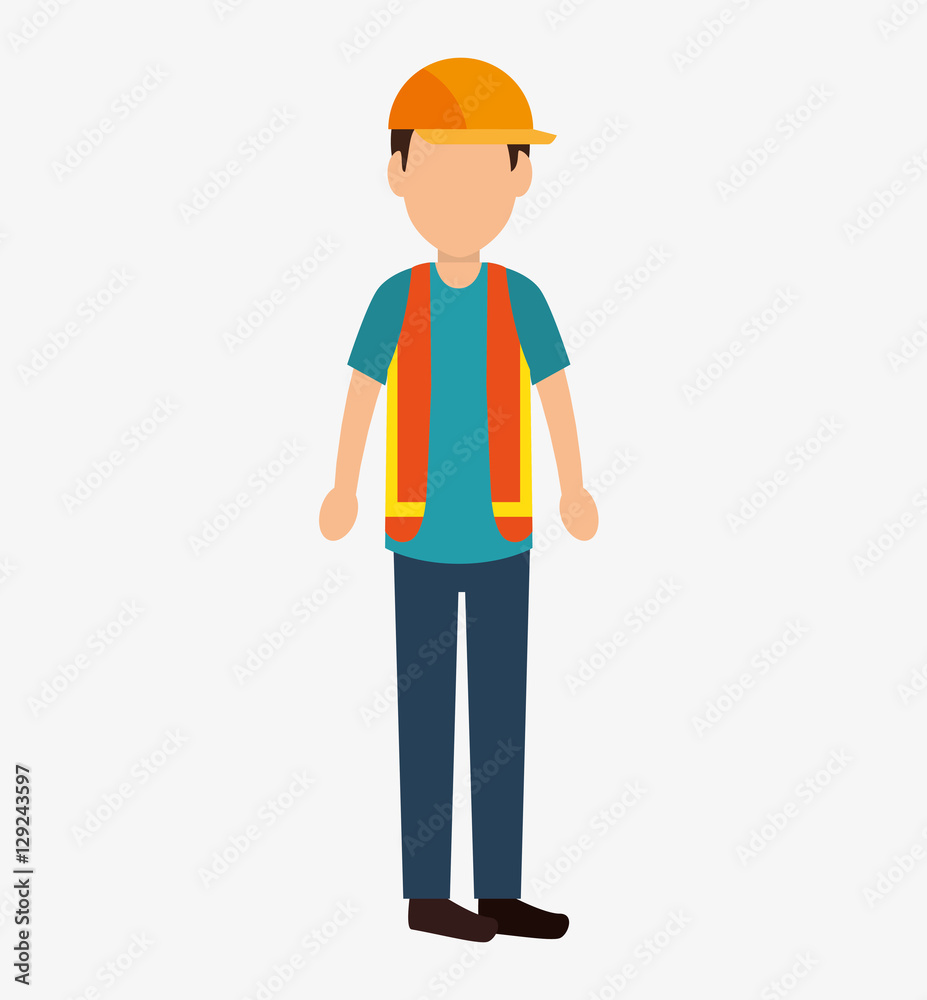 worker construction avatar icon vector illustration design