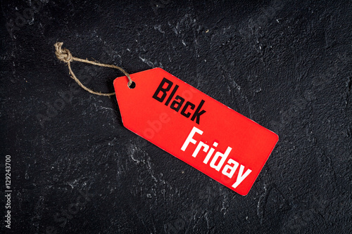 concept black friday on dark background top view