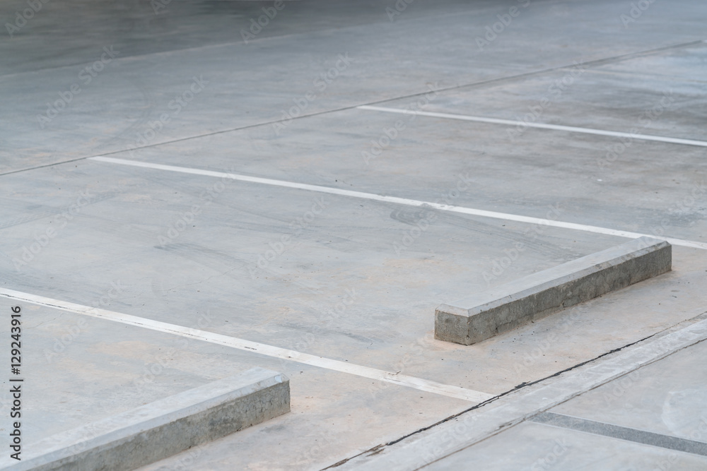 Fototapeta premium Empty parking lot - Car parking lot with white mark 