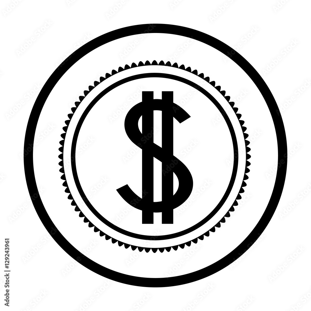Coin icon. Money financial item commerce market and buy theme. Isolated design. Vector illustration Coin icon. Money financial item commerce market and buy theme. Isolated design. Vector illustration