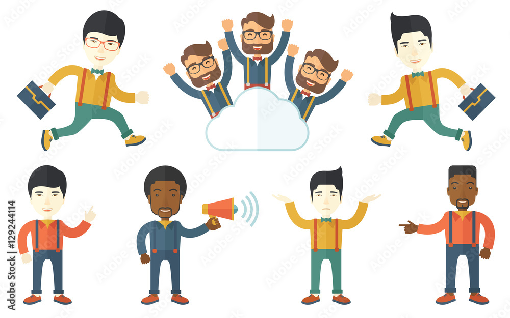 Vector set of illustrations with business people. Vector set of illustrations with business people.